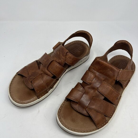 Born Mens Size 12 Kristoffer Full Grain Leather Comfort Brown Sandals Shoes EUC main image 8